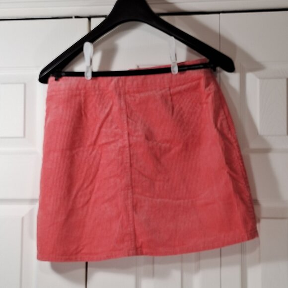 Twik by Simons Corduroy Mini Skirt with Pink Button - Picture 3 of 8
